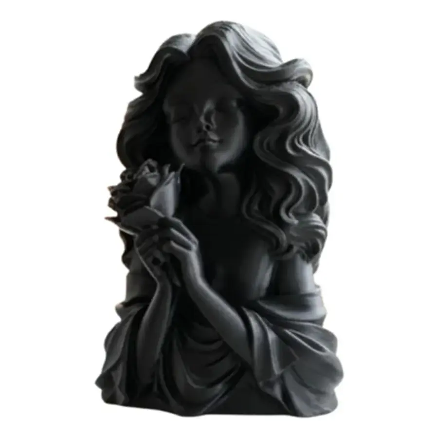 Escultura Decorativa- Niña Y Rosa