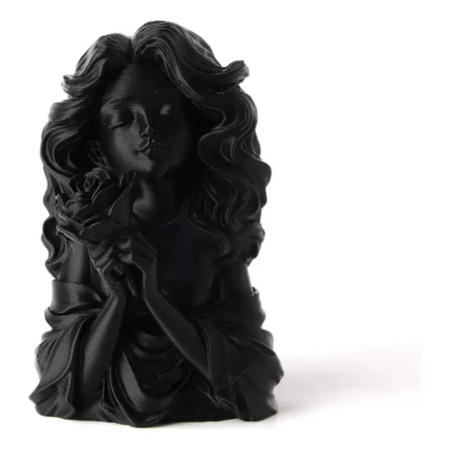 Escultura Decorativa- Niña Y Rosa