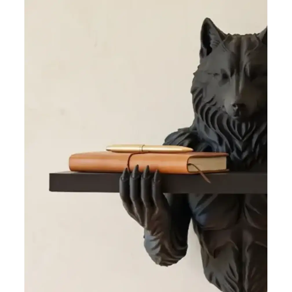Figura Decorativa De Lobo Negro 3