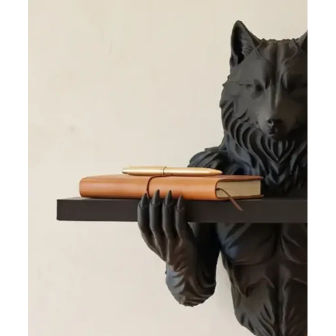 Figura Decorativa De Lobo Negro 3