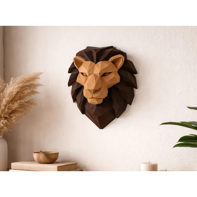 Escultura Decorativa De Pared Prints Patro- Cabeza De León 3