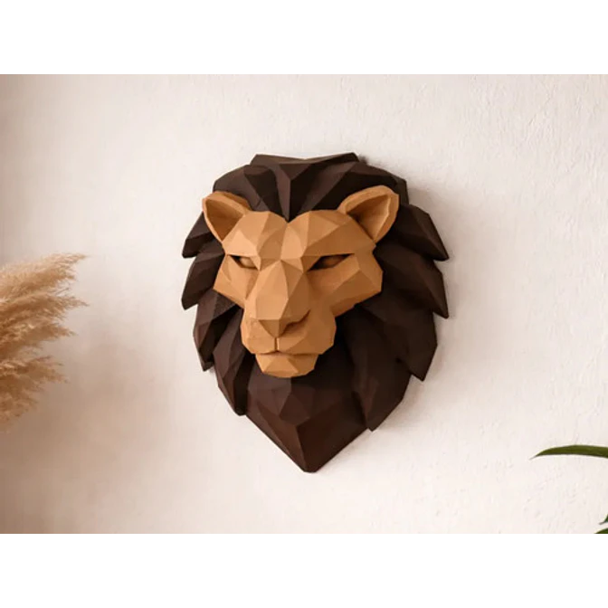 Escultura Decorativa De Pared Prints Patro- Cabeza De León 4