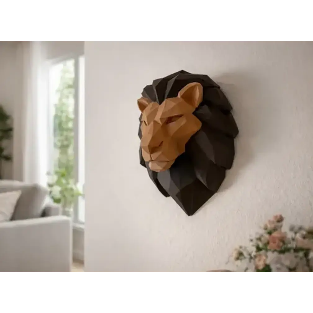 Escultura Decorativa De Pared Prints Patro- Cabeza De León 5