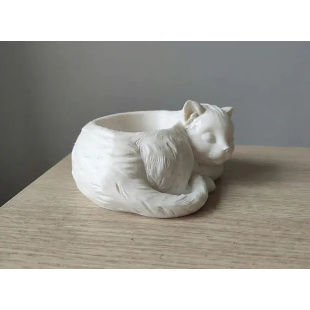 Portalápices- Gato Blanco Durmiente 2