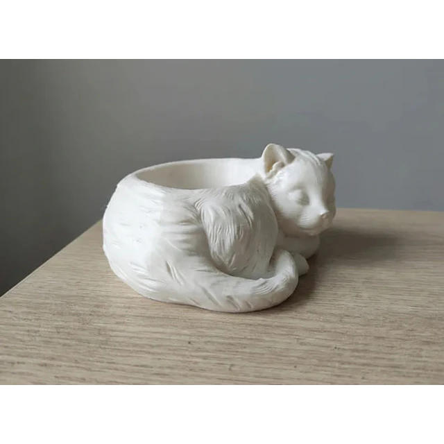 Portalápices- Gato Blanco Durmiente