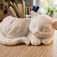 Portalápices- Gato Blanco Durmiente - Miniatura 3