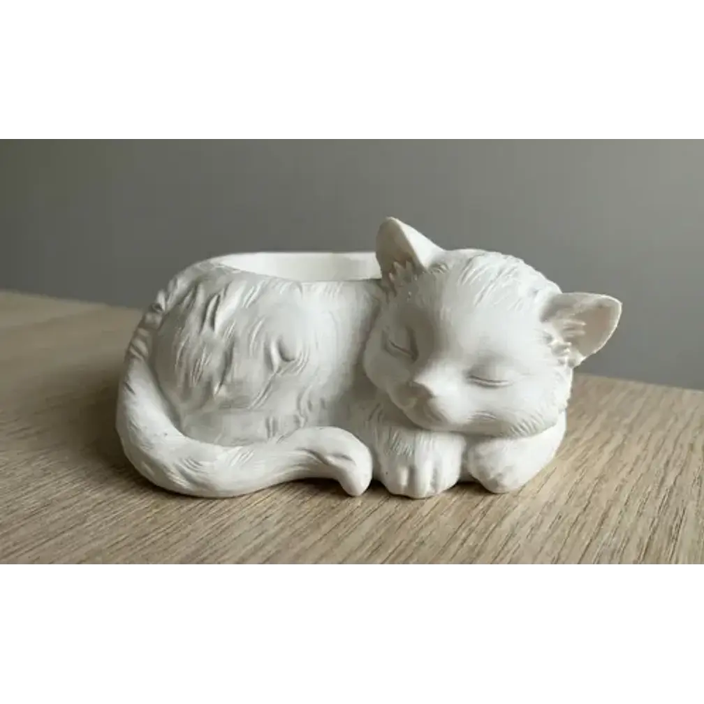 Portalápices- Gato Blanco Durmiente 4
