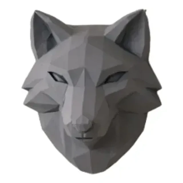 Escultura Decorativa De Pared Prints Patro- Cabeza De Lobo