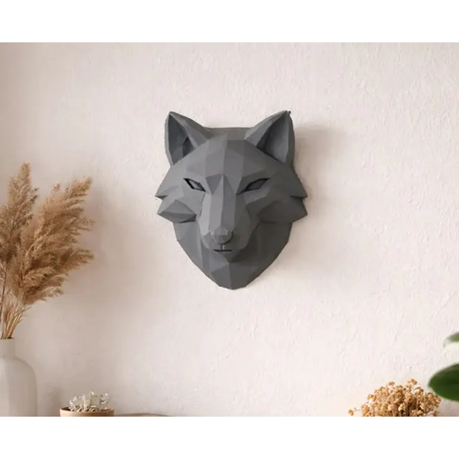 Escultura Decorativa De Pared Prints Patro- Cabeza De Lobo