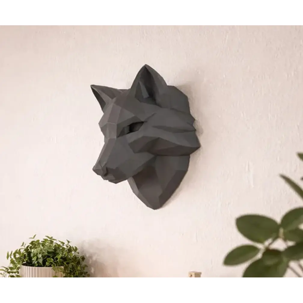 Escultura Decorativa De Pared Prints Patro- Cabeza De Lobo 3