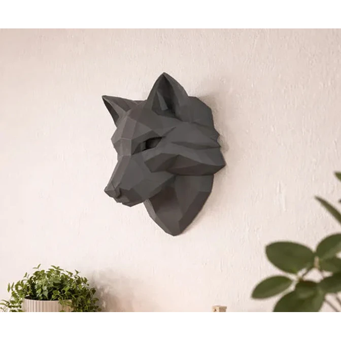 Escultura Decorativa De Pared Prints Patro- Cabeza De Lobo 3