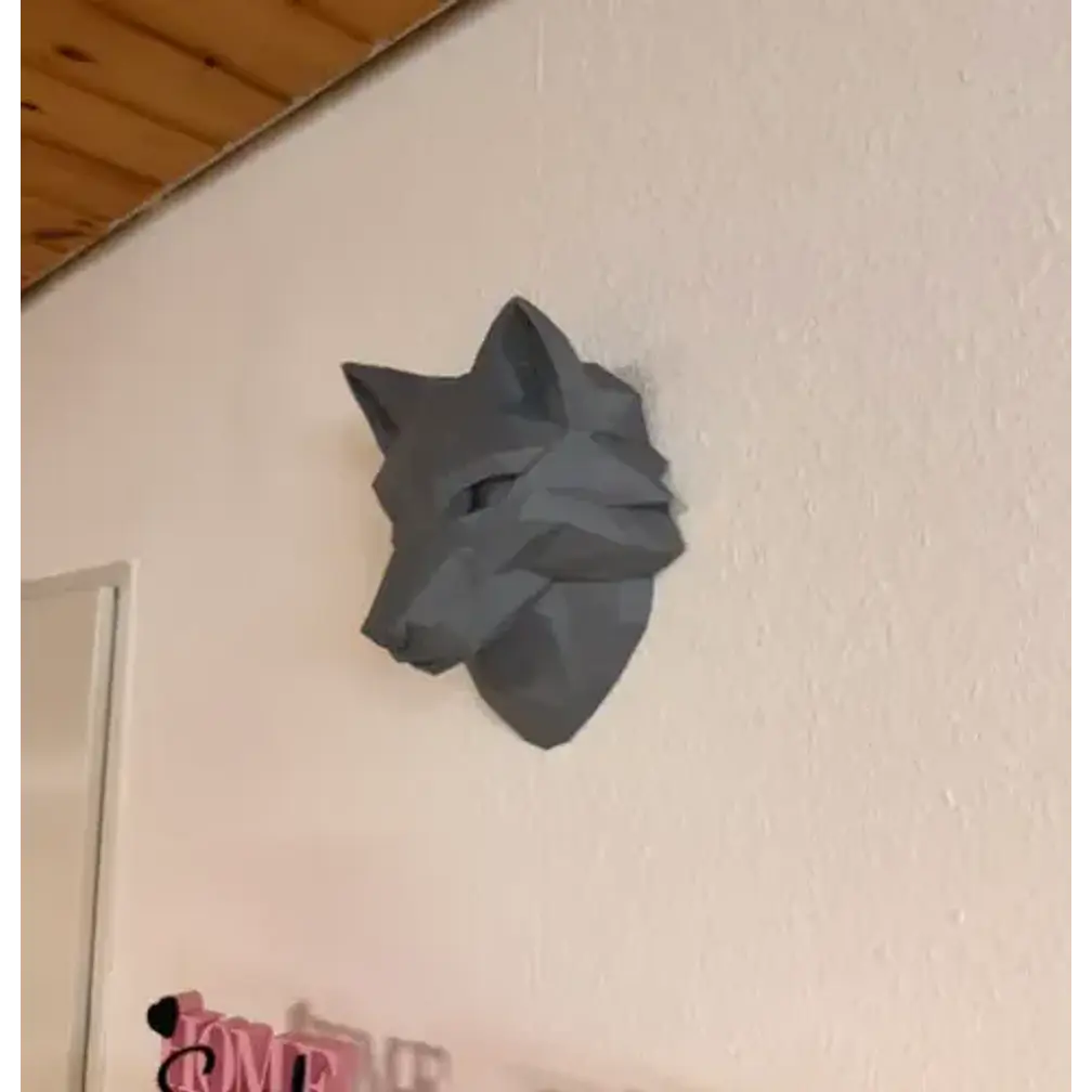 Escultura Decorativa De Pared Prints Patro- Cabeza De Lobo 4