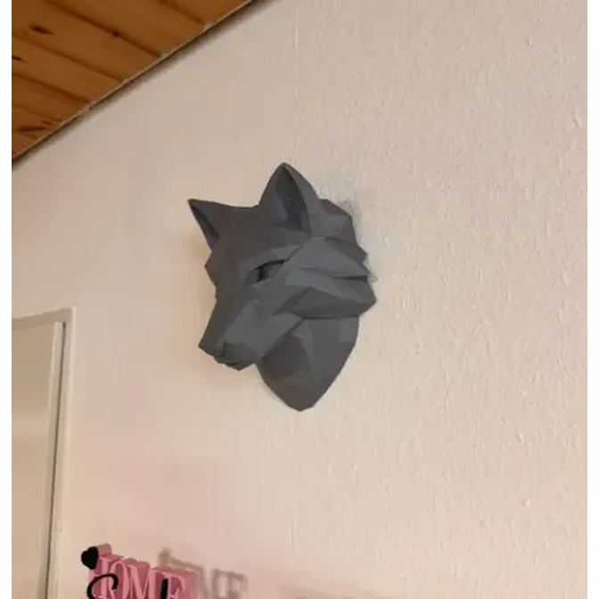 Escultura Decorativa De Pared Prints Patro- Cabeza De Lobo 4