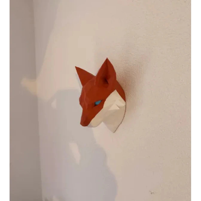 Escultura Decorativa De Pared Prints Patro- Cabeza De Zorro 3
