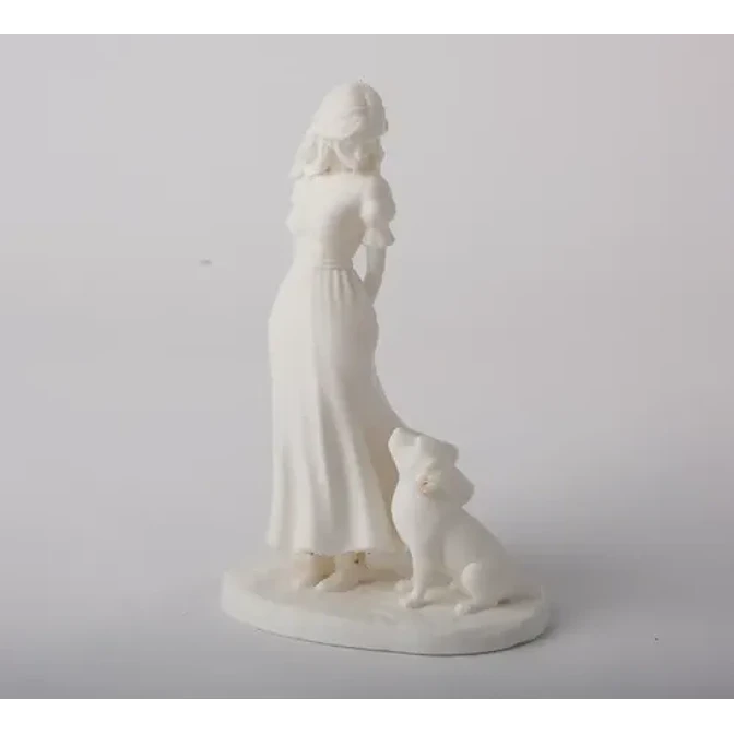 Escultura Decorativa Prints Patro- Niña Y Su Perro 3