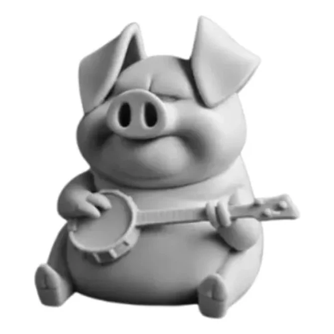 Figura Decorativa Prints Patro-cerdito Tocando Banjo 1