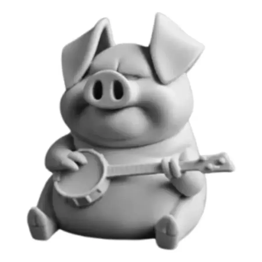 Figura Decorativa Prints Patro-cerdito Tocando Banjo