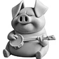 Figura Decorativa Prints Patro-cerdito Tocando Banjo - Miniatura 1