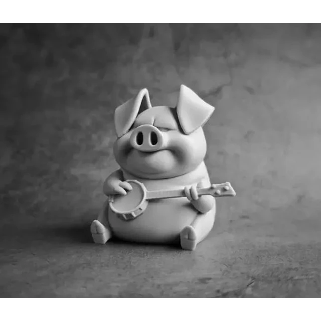 Figura Decorativa Prints Patro-cerdito Tocando Banjo