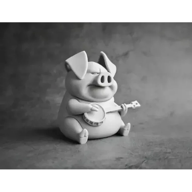 Figura Decorativa Prints Patro-cerdito Tocando Banjo 3