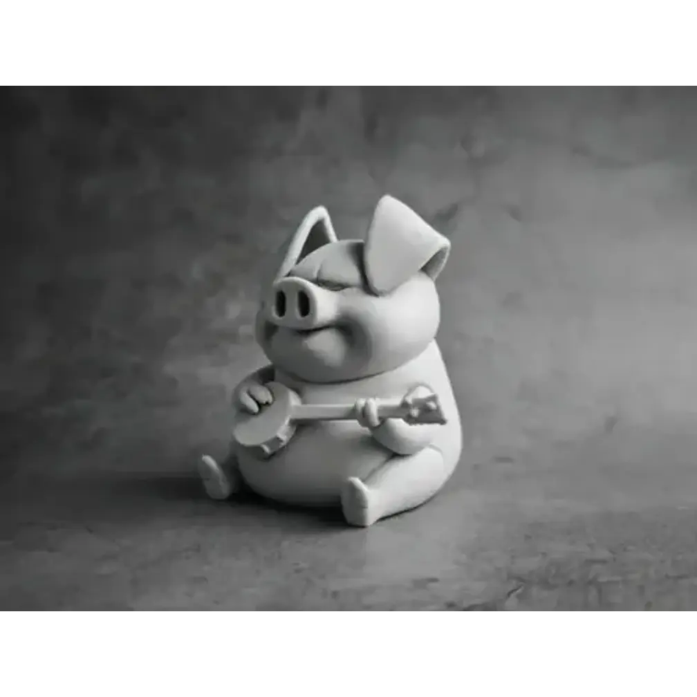 Figura Decorativa Prints Patro-cerdito Tocando Banjo 5