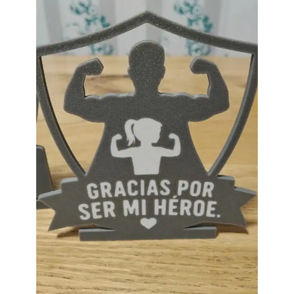 Escultura Decorativa Prints Patro- Papá Héroe Pack De 2 4