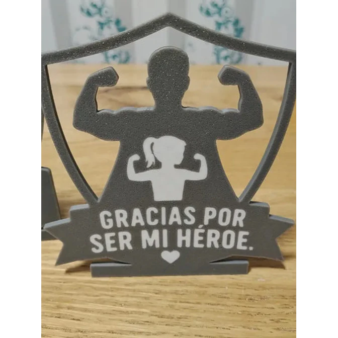 Escultura Decorativa Prints Patro- Papá Héroe Pack De 2 4