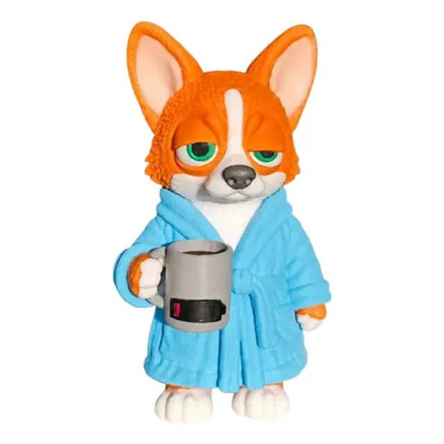 Figura Decorativa Prints Patro- Corgi Madrugador