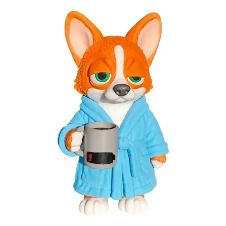 Figura Decorativa Prints Patro- Corgi Madrugador