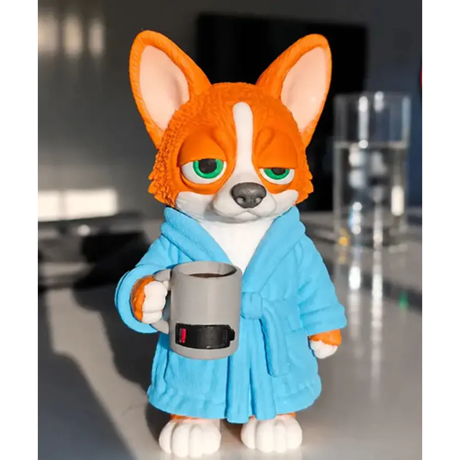 Figura Decorativa Prints Patro- Corgi Madrugador