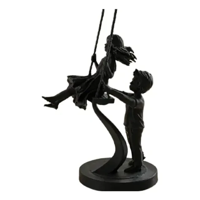 Escultura Decorativa Prints Patro- Niños En Columpio