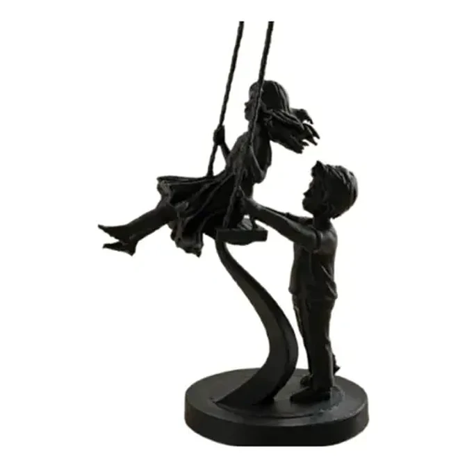 Escultura Decorativa Prints Patro- Niños En Columpio 1