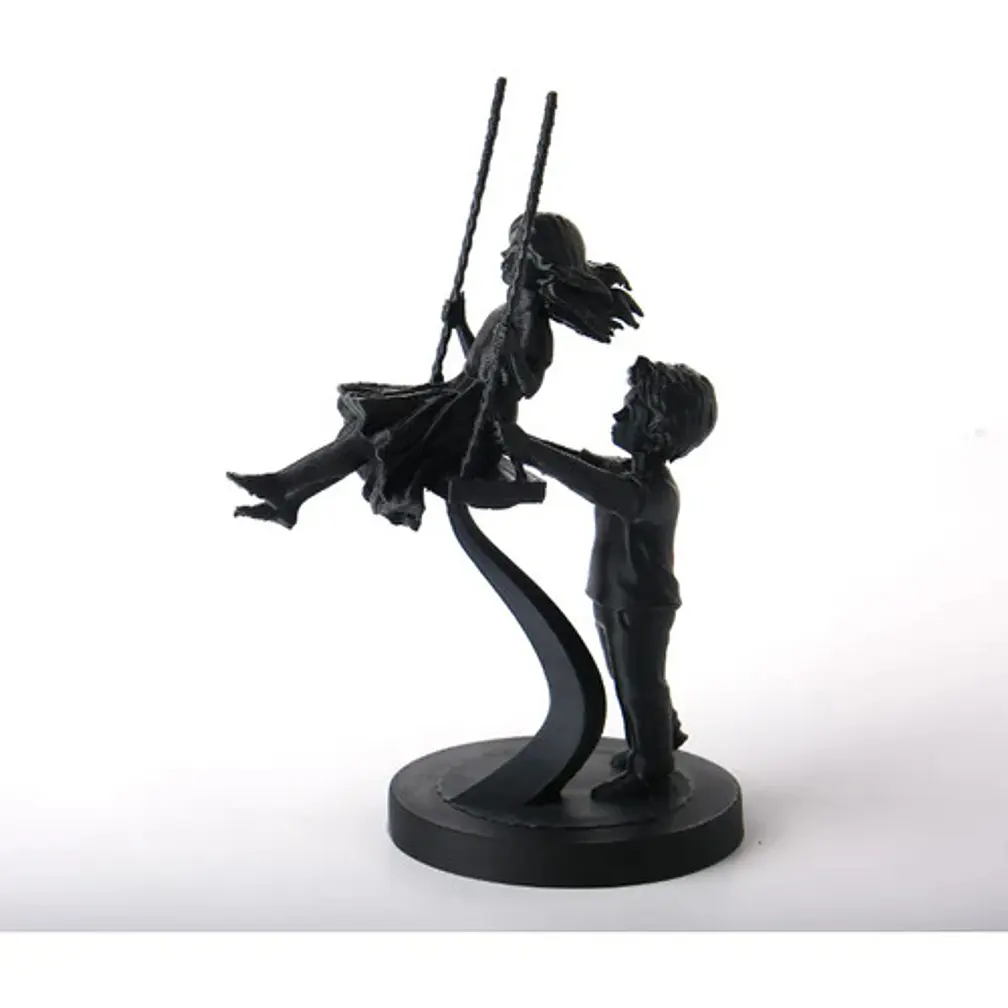 Escultura Decorativa Prints Patro- Niños En Columpio 3