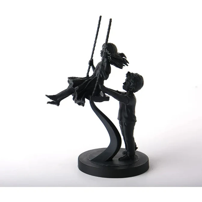 Escultura Decorativa Prints Patro- Niños En Columpio 3