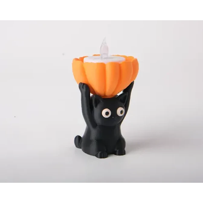 Portavelas Led Prints Patro- Gatito Negro 3