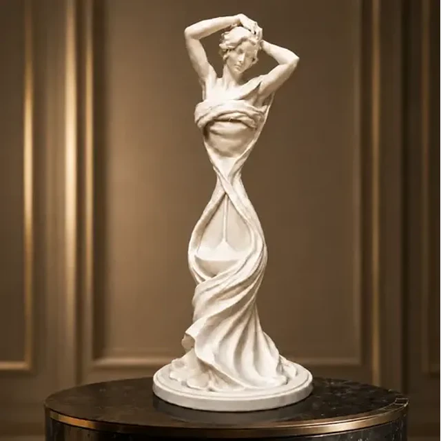 Escultura Decorativa Prints Patro- Musa De Reloj De Arena