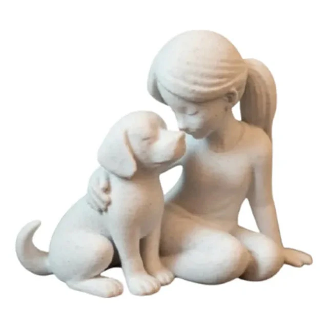 Escultura Decorativa- Lazo De Niña Y Perro