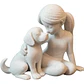 Escultura Decorativa- Lazo De Niña Y Perro - Miniatura 1