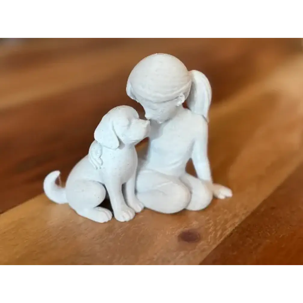 Escultura Decorativa- Lazo De Niña Y Perro 2