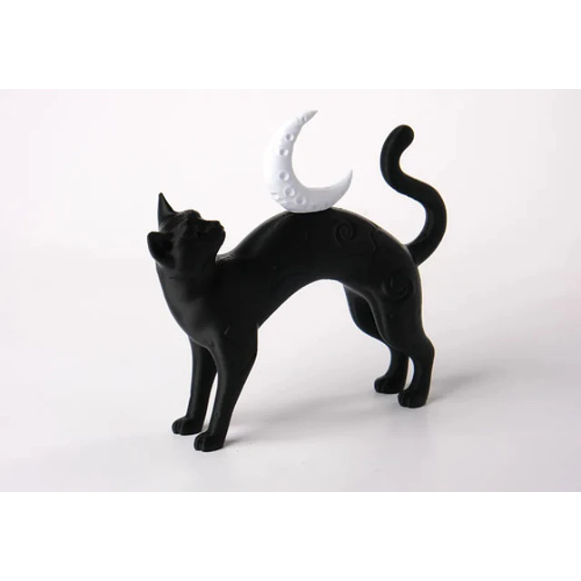 Escultura Decorativa- Gato Sobre Luna