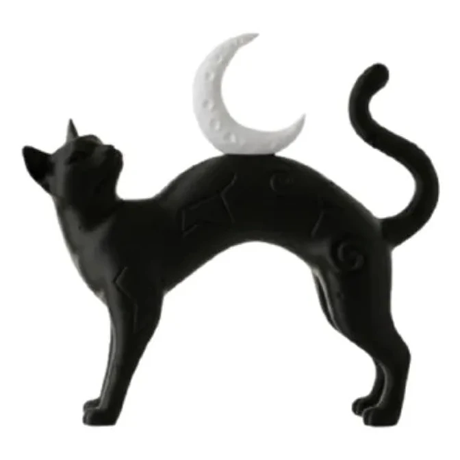 Escultura Decorativa- Gato Sobre Luna 2