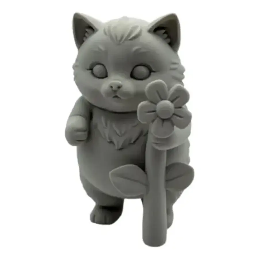 Escultura Decorativa- Gatito Flor
