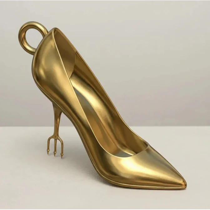Llavero Zapato Dorado El Diablo Viste A La Moda 1