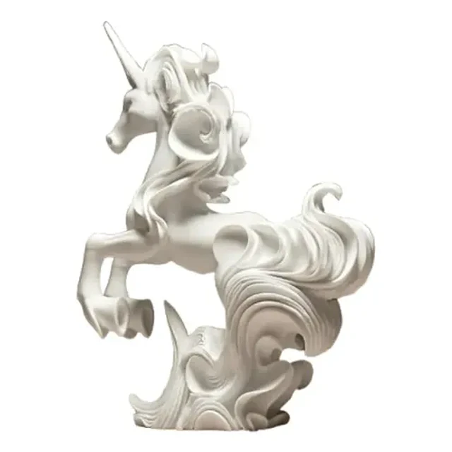 Escultura Elegante De Unicornio - Figura Decorativa