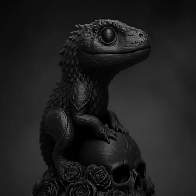 Escultura Elegante De Animales Necros De Prints Patro 5