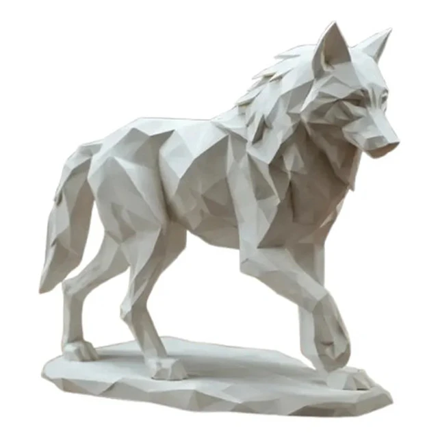 Escultura Decorativa Prints Patro- Lobo Majestuoso