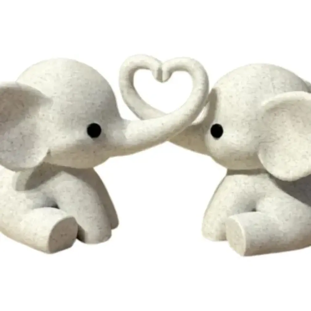 Escultura Decorativa Prints Patro - Elefantes Corazón 1