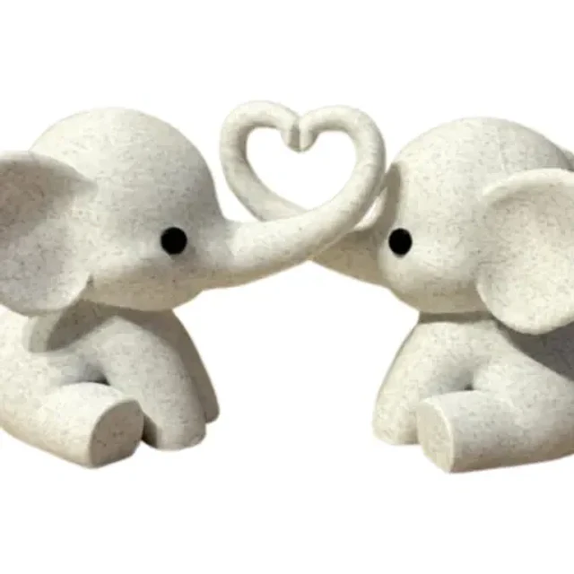 Escultura Decorativa Prints Patro - Elefantes Corazón