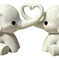 Escultura Decorativa Prints Patro - Elefantes Corazón - Miniatura 1