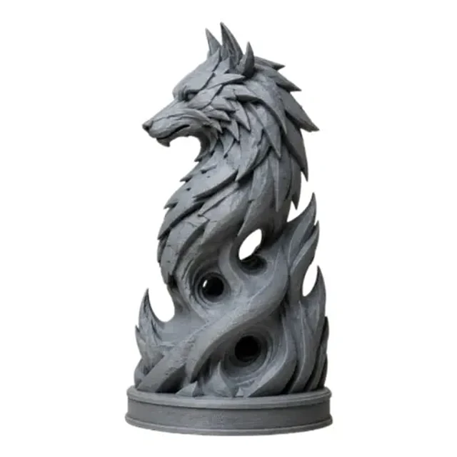 Escultura Decorativa Prints Patro- Lobo Espectral